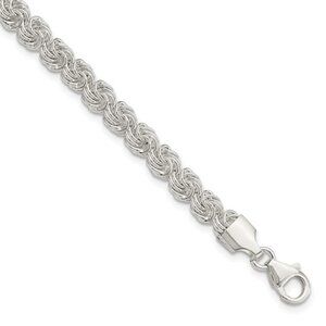 Sterling Silver Polished Love Knot Link Bracelet - 7.5” New